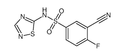 3-cyano-4-fluoro-N-(1,2,4-thiadiazol-5-yl)benzenesulfonamide Structure