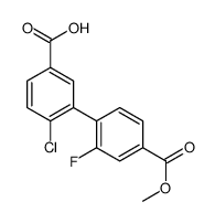 4-chloro-3-(2-fluoro-4-methoxycarbonylphenyl)benzoic acid Structure