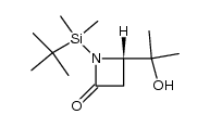 (4S)-N-(tert-butyldimethylsilyl)-4-[1-hydroxy-1-(methyl)ethyl]-azetidin-2-one结构式