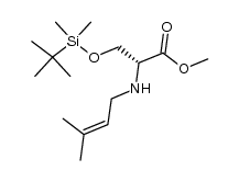 Methyl-(2R)-[3-(tert-butyldimethylsilyl)oxy]-2-[(3-methyl-2-butenyl)amino] propionate结构式