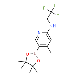 4-Methyl-5-(4,4,5,5-tetramethyl-1,3,2-dioxaborolan-2-yl)-N-(2,2,2-trifluoroethyl)pyridin-2-amine结构式