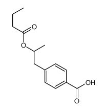 Benzoic acid, 4-[2-(1-oxobutoxy)propyl]-, (+)- (9CI) Structure