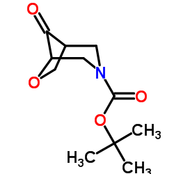 2-Methyl-2-propanyl 8-oxo-6-oxa-3-azabicyclo[3.2.1]octane-3-carboxylate结构式