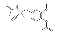 DL-α-Acetamino-α-(4-acetoxy-3-methoxybenzyl)-propionitril结构式