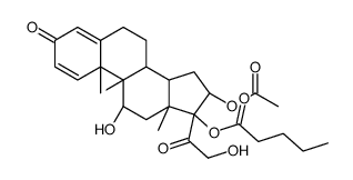 [(8S,9R,10S,11S,13S,14S,16R,17S)-16-acetyloxy-9-fluoro-11-hydroxy-17-(2-hydroxyacetyl)-10,13-dimethyl-3-oxo-6,7,8,11,12,14,15,16-octahydrocyclopenta[a]phenanthren-17-yl] pentanoate结构式