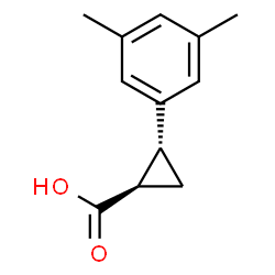 trans-2-(3,5-dimethylphenyl)cyclopropane-1-carboxylic acid structure