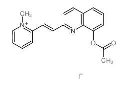 Pyridinium,2-[2-[8-(acetyloxy)-2-quinolinyl]ethenyl]-1-methyl-, iodide (1:1) structure