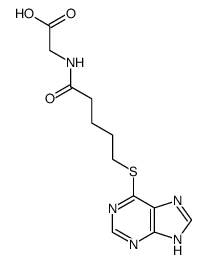 N-[5-(7(9)H-purin-6-ylsulfanyl)-pentanoyl]-glycine结构式