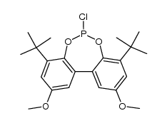 6-chloro-4,8-bis(1,1-dimethylethyl)-2,10-dimethoxy-dibenzo[d,f][1,3,2]dioxaphosphepine结构式