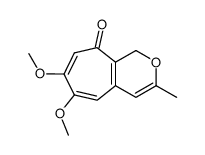 6,7-dimethoxy-3-methyl-1H-cyclohepta[c]pyran-9-one结构式