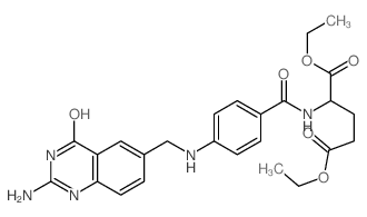 L-Glutamic acid,N-[4-[[(2-amino-1,4-dihydro-4-oxo-6-quinazolinyl)methyl]amino]benzoyl]-,diethyl ester (9CI) Structure