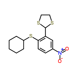 2-[2-(Cyclohexylsulfanyl)-5-nitrophenyl]-1,3-dithiolane Structure