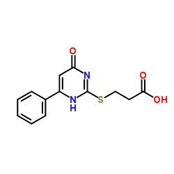 3-(4-OXO-6-PHENYL-1,4-DIHYDRO-PYRIMIDIN-2-YLSULFANYL)-PROPIONIC ACID structure