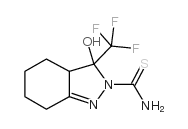 3,3a,4,5,6,7-hexahydro-3-hydroxy-2-thiocarbamoyl-3-trifluoromethyl-2h-indazole structure