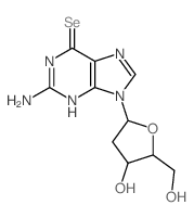 5-(2-amino-6-$l^{1}-selanylpurin-9-yl)-2-(hydroxymethyl)oxolan-3-ol结构式