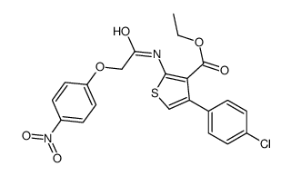 ethyl 4-(4-chlorophenyl)-2-[[2-(4-nitrophenoxy)acetyl]amino]thiophene-3-carboxylate结构式