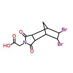 (5,6-Dibromo-1,3-dioxooctahydro-2H-4,7-methanoisoindol-2-yl)acetic acid structure