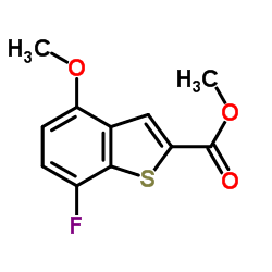 Methyl-7-fluor-4-methoxy-1-benzothiophen-2-carboxylat结构式