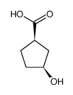 (1R,3R)-trans-3-Hydroxy-cyclopentanecarboxylic acid structure