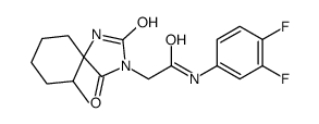 N-(3,4-difluorophenyl)-2-(6-methyl-2,4-dioxo-1,3-diazaspiro[4.5]decan-3-yl)acetamide结构式
