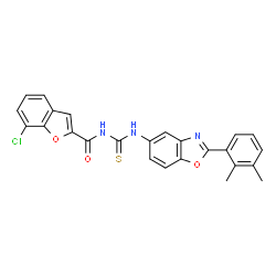 2-Benzofurancarboxamide,7-chloro-N-[[[2-(2,3-dimethylphenyl)-5-benzoxazolyl]amino]thioxomethyl]-(9CI) Structure