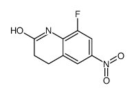 8-fluoro-6-nitro-3,4-dihydro-1H-quinolin-2-one结构式