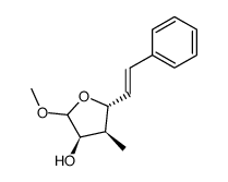 (3R,4S,5R)-2-Methoxy-4-methyl-5-((E)-styryl)-tetrahydro-furan-3-ol结构式