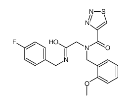 1,2,3-Thiadiazole-4-carboxamide,N-[2-[[(4-fluorophenyl)methyl]amino]-2-oxoethyl]-N-[(2-methoxyphenyl)methyl]-(9CI) structure