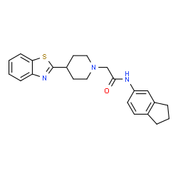 1-Piperidineacetamide,4-(2-benzothiazolyl)-N-(2,3-dihydro-1H-inden-5-yl)-(9CI) structure