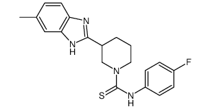 1-Piperidinecarbothioamide,N-(4-fluorophenyl)-3-(5-methyl-1H-benzimidazol-2-yl)-(9CI) Structure