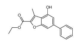 ethyl 4-hydroxy-3-methyl-6-phenyl-1-benzofuran-2-carboxylate结构式