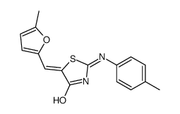 (5E)-2-(4-methylanilino)-5-[(5-methylfuran-2-yl)methylidene]-1,3-thiazol-4-one结构式