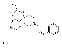[2,5-dimethyl-4-phenyl-1-[(E)-3-phenylprop-2-enyl]piperidin-4-yl] propanoate,hydrochloride结构式
