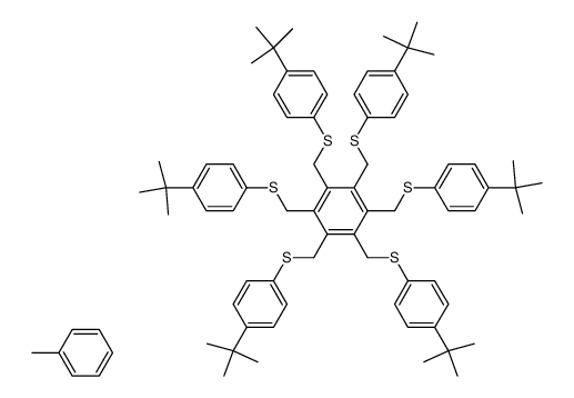 1,2,3,4,5,6-Hexakis-(4-tert-butyl-phenylsulfanylmethyl)-benzene; compound with toluene结构式