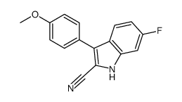 6-fluoro-3-(4-methoxyphenyl)-1H-indole-2-carbonitrile结构式