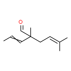 2,5-dimethyl-2-(prop-1-enyl)hex-4-enal structure
