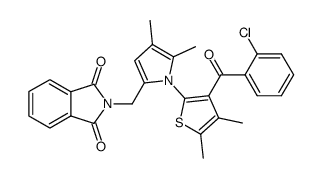 N-{1-[3-(2-chloro-benzoyl)-4,5-dimethyl-thiophen-2-yl]-4,5-dimethyl-pyrrol-2-ylmethyl}-phthalimide结构式