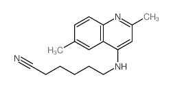 6-[(2,6-dimethylquinolin-4-yl)amino]hexanenitrile Structure