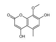 4,7-dihydroxy-8-methoxy-5-methylchromen-2-one结构式