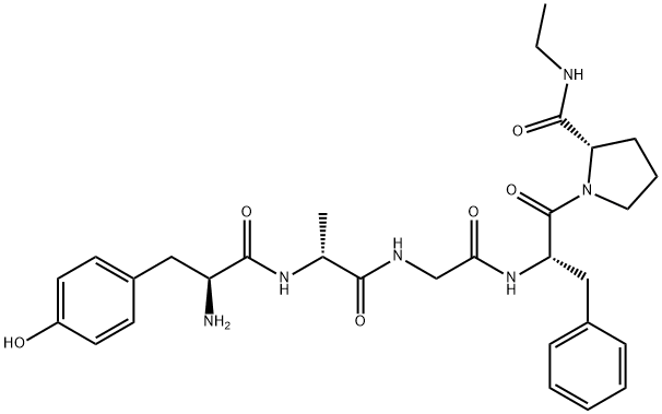 L-Tyr-D-Ala-Gly-L-Phe-L-Pro-NHEt结构式