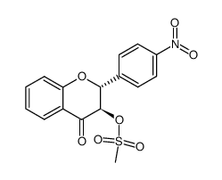 (2R,3R)-2-(4-nitrophenyl)-4-oxochroman-3-yl methanesulfonate结构式