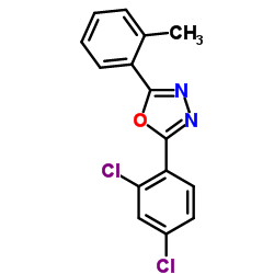 2-(2,4-Dichlorophenyl)-5-(2-methylphenyl)-1,3,4-oxadiazole结构式