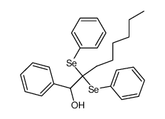 1-phenyl-2,2-bis(phenylselanyl)octan-1-ol结构式