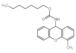 heptyl N-(4-methyl-9H-xanthen-9-yl)carbamate结构式