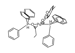 propionyl(tosyloxy)bis(triphenyl-l5-phosphanyl)palladium结构式