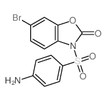 3-(4-aminophenyl)sulfonyl-6-bromo-benzooxazol-2-one structure