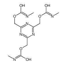 [4,6-bis(methylcarbamoyloxymethyl)-1,3,5-triazin-2-yl]methyl N-methylcarbamate Structure