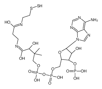 [[(2R,3S,4R,5R)-5-(6-aminopurin-9-yl)-4-hydroxy-3-phosphonooxyoxolan-2-yl]methoxy-hydroxyphosphoryl] [(3R)-4-[[3-[2-(disulfanyl)ethylamino]-3-oxopropyl]amino]-3-hydroxy-2,2-dimethyl-4-oxobutyl] hydrogen phosphate结构式