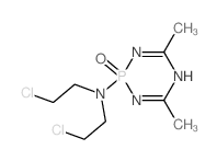 N,N-bis(2-chloroethyl)-4,6-dimethyl-2-oxo-1,3,5-triaza-2$l^C8H15Cl2N4OP-phosphacyclohexa-3,6-dien-2-amine Structure