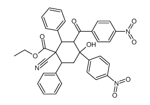 ethyl 1-cyano-4-hydroxy-3-(4-nitrobenzoyl)-4-(4-nitrophenyl)-2,6-diphenylcyclohexane-1-carboxylate Structure
